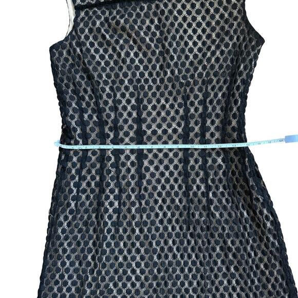 Adrianna Papell Black Lace Print Fit & Flare Sleeveless Dress Size 10 Cocktail - Picture 9 of 12